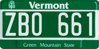 VT license plate ZBO661