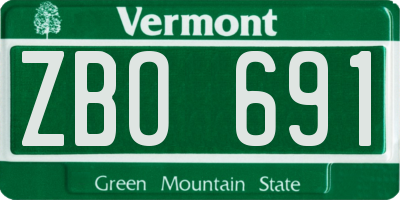 VT license plate ZBO691