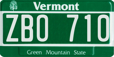 VT license plate ZBO710