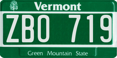 VT license plate ZBO719