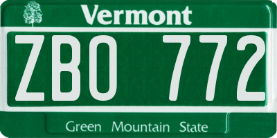 VT license plate ZBO772