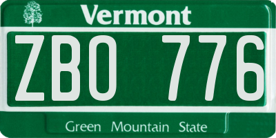 VT license plate ZBO776