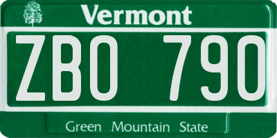 VT license plate ZBO790