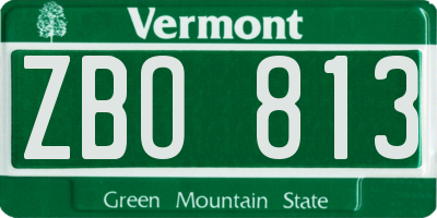 VT license plate ZBO813