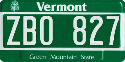 VT license plate ZBO827