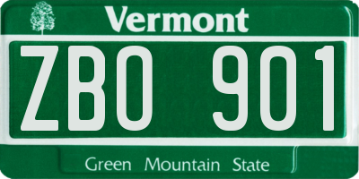 VT license plate ZBO901