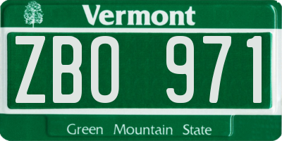 VT license plate ZBO971