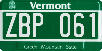 VT license plate ZBP061