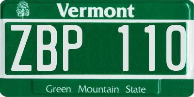 VT license plate ZBP110