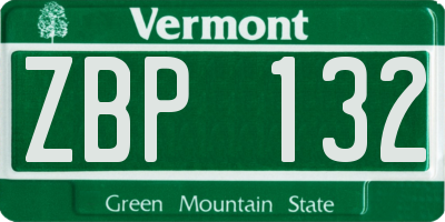 VT license plate ZBP132