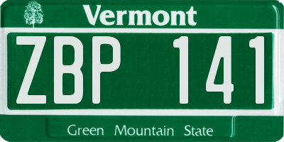 VT license plate ZBP141