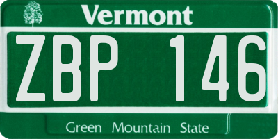 VT license plate ZBP146