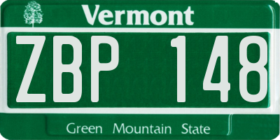 VT license plate ZBP148