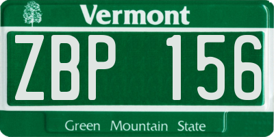 VT license plate ZBP156