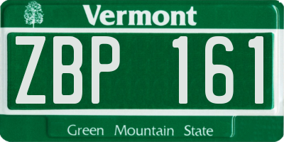 VT license plate ZBP161