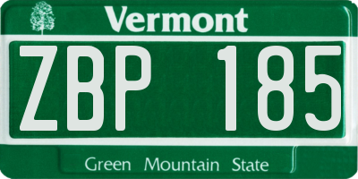 VT license plate ZBP185