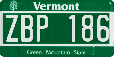 VT license plate ZBP186