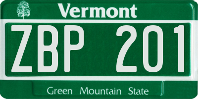 VT license plate ZBP201