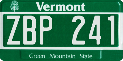 VT license plate ZBP241