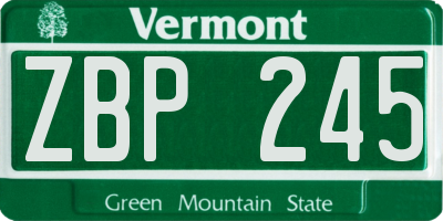 VT license plate ZBP245