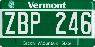 VT license plate ZBP246