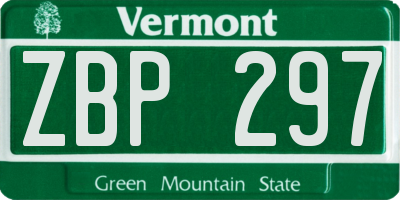 VT license plate ZBP297