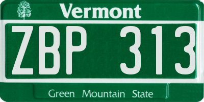 VT license plate ZBP313