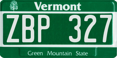 VT license plate ZBP327