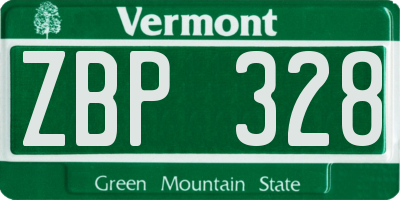 VT license plate ZBP328
