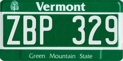 VT license plate ZBP329