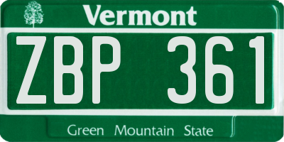 VT license plate ZBP361