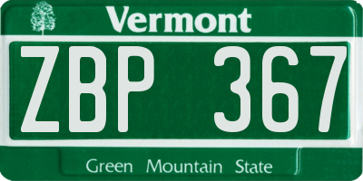 VT license plate ZBP367
