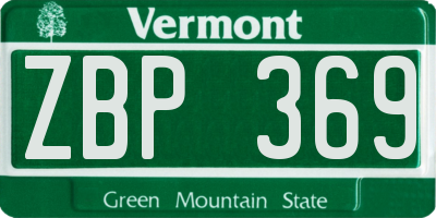 VT license plate ZBP369