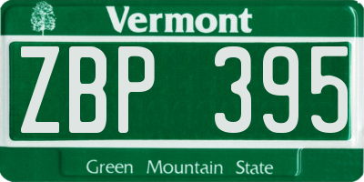 VT license plate ZBP395