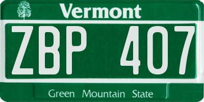 VT license plate ZBP407