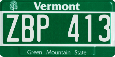VT license plate ZBP413