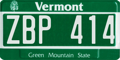 VT license plate ZBP414