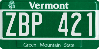 VT license plate ZBP421