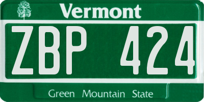 VT license plate ZBP424