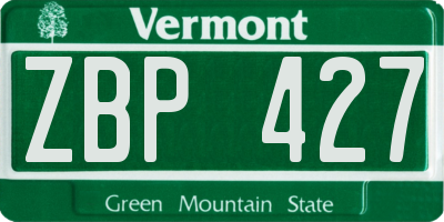 VT license plate ZBP427