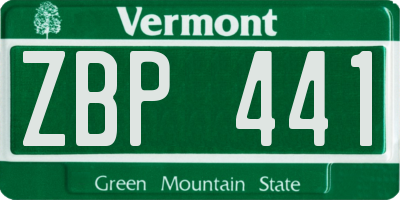 VT license plate ZBP441