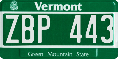 VT license plate ZBP443