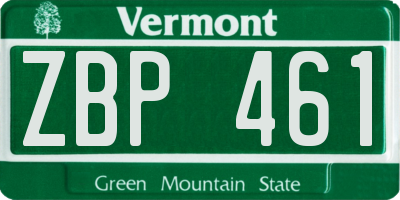 VT license plate ZBP461