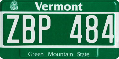VT license plate ZBP484