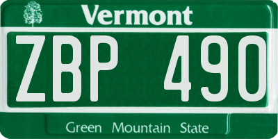 VT license plate ZBP490