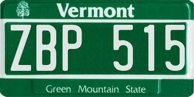 VT license plate ZBP515
