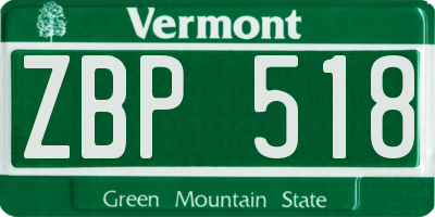 VT license plate ZBP518