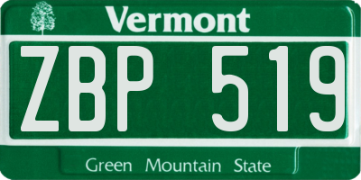VT license plate ZBP519