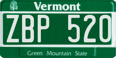 VT license plate ZBP520
