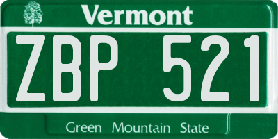 VT license plate ZBP521